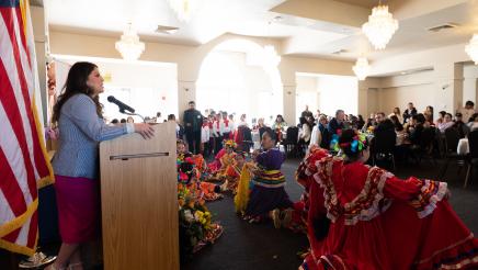 Assemblymember Soria speaking at Women of the Year Ceremony